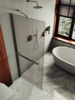 Душевая перегородка MaybahGlass MGD-728-2ш 79см бронза